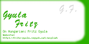 gyula fritz business card